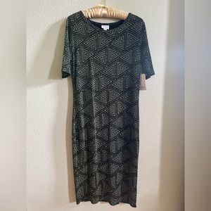 LuLaRoe Julia Dress Black & Metallic